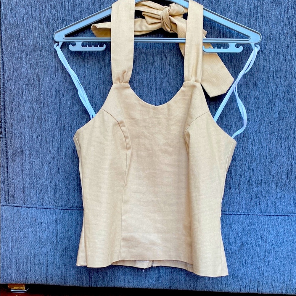 Elegant Tan Sleeveless Top